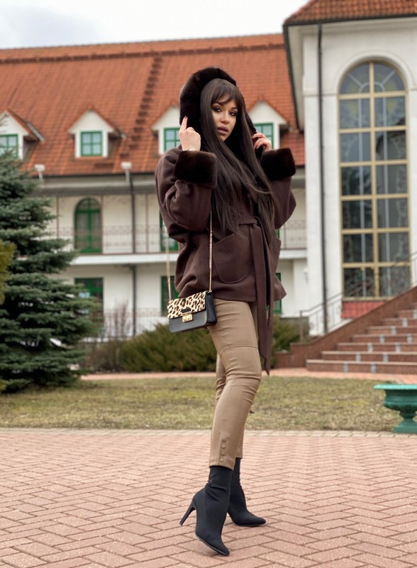 Пальто с мехом норки