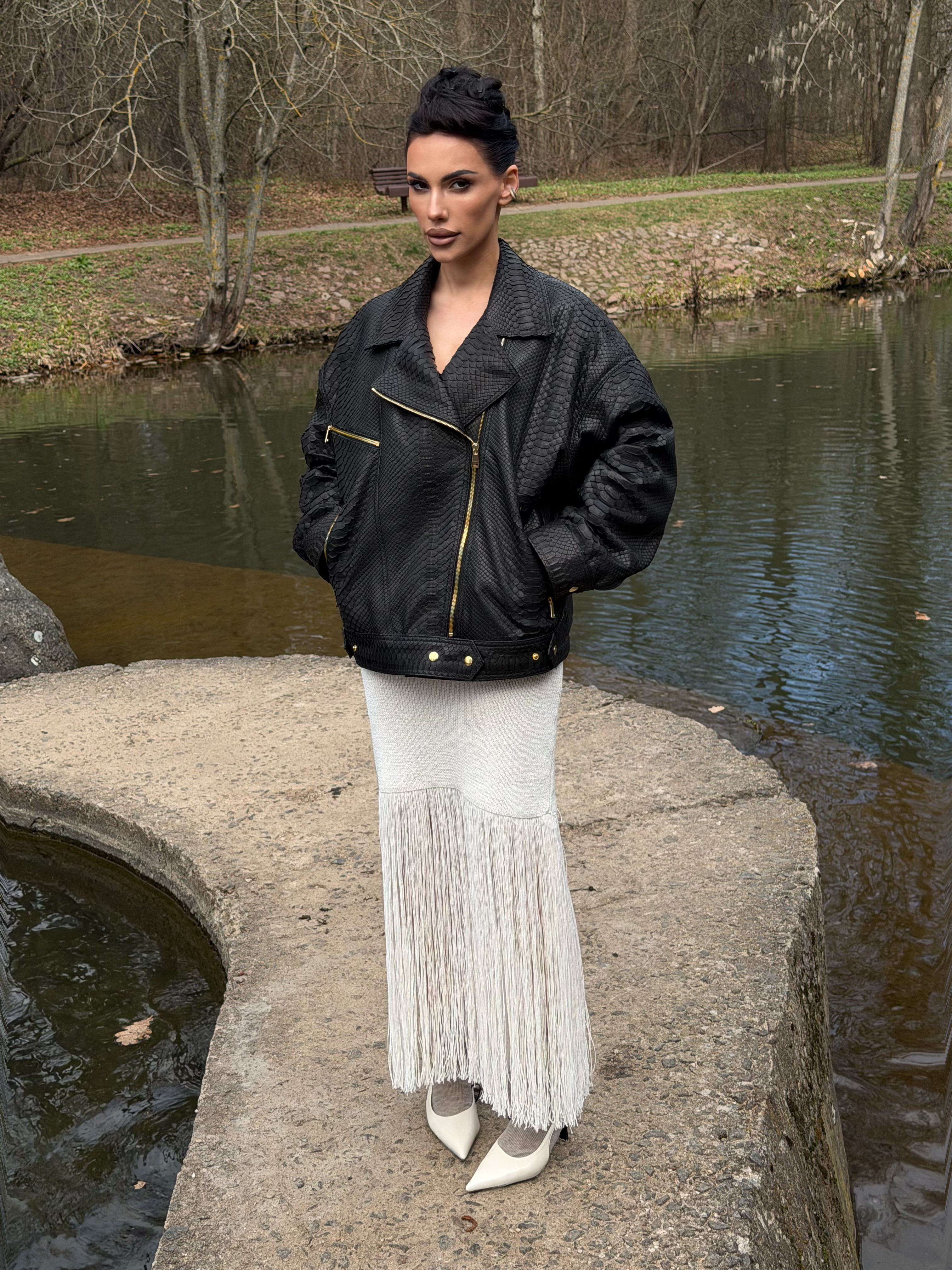 Куртка RAGE из натуральной кожи питона